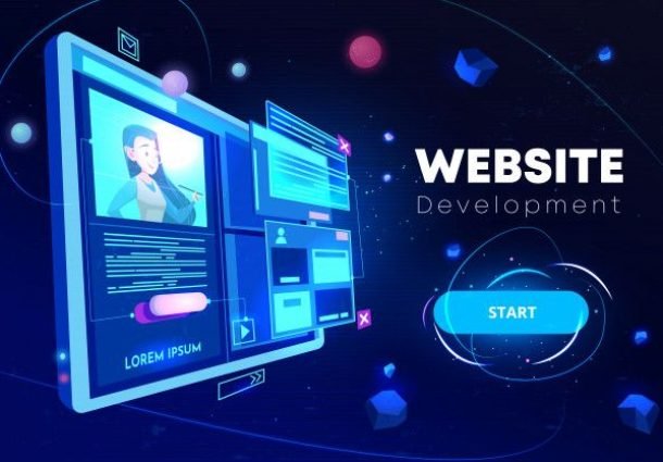 Разработка сайта баннер Бесплатный вектор